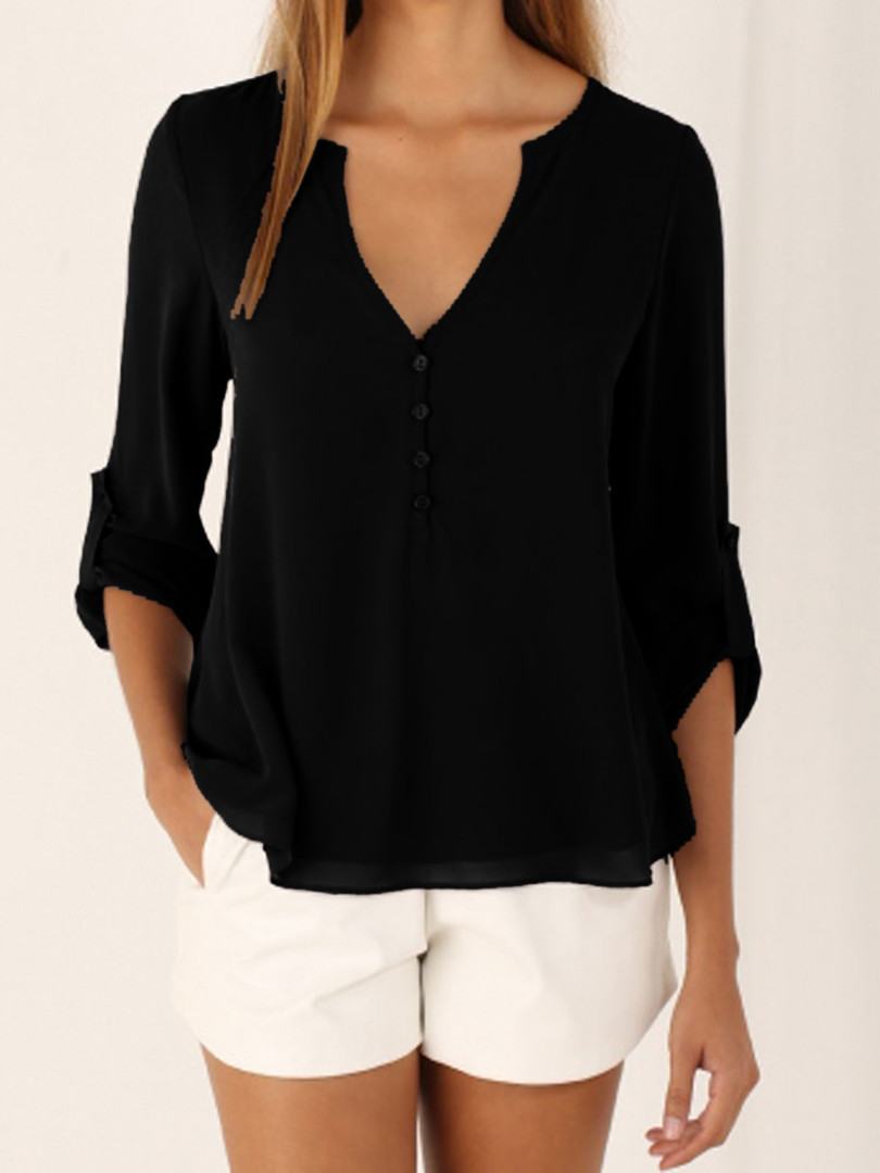 Dames Blouses | Basic Blouse In Effen Kleur Blouses Blouses