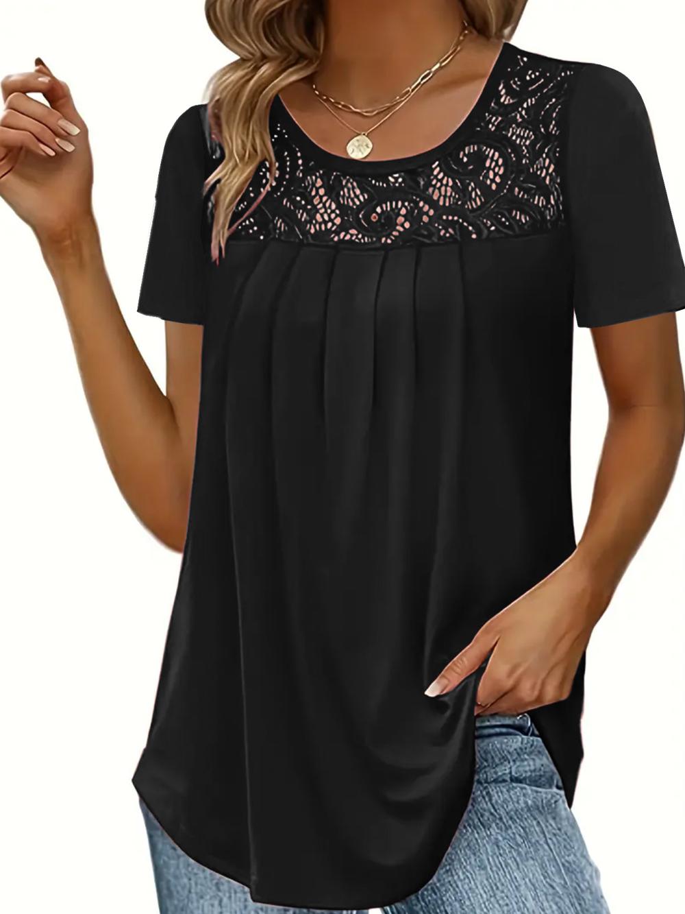 Dames Shirts & Tops | Top Met Gehaakt Kant Dames Dames