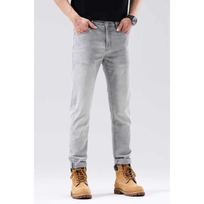 Heren Jeans | Grijze Slim Fit Jeans Heren Heren